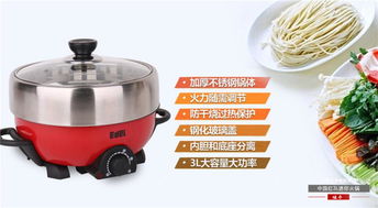 宜閣 edei 3l不銹鋼電火鍋分體煮面電熱火鍋xc3003